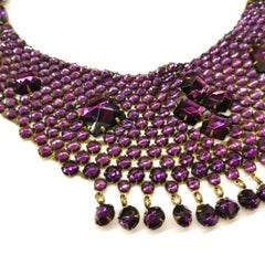 Vibrant purple cut glass 'bib' necklace, att. Lanvin, France, 1920s