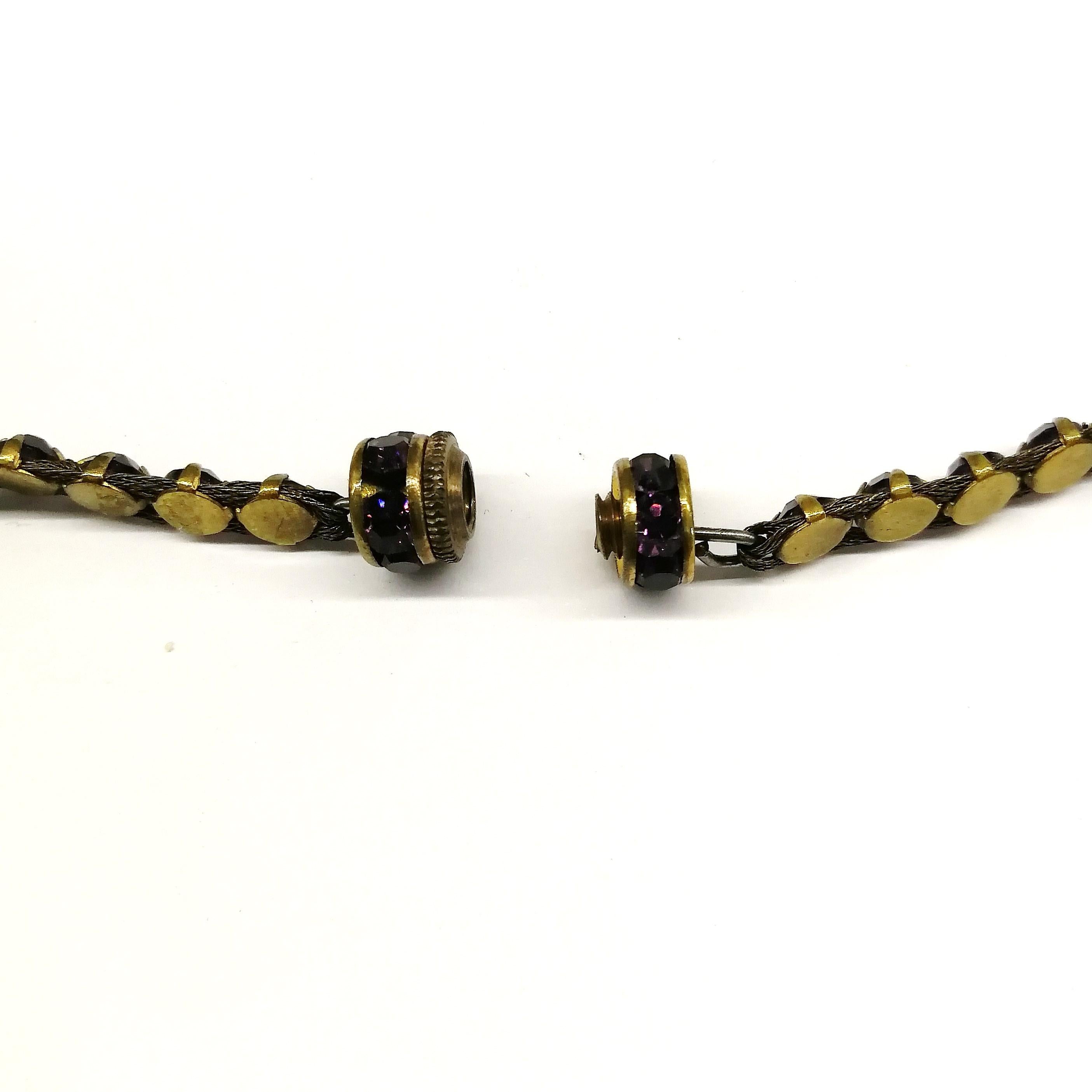 Vibrant purple cut glass 'bib' necklace, att. Lanvin, France, 1920s 2