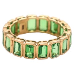 Vibrant Rectangular Emerald-cut 14K (18K Custom) Diamond Band Ring