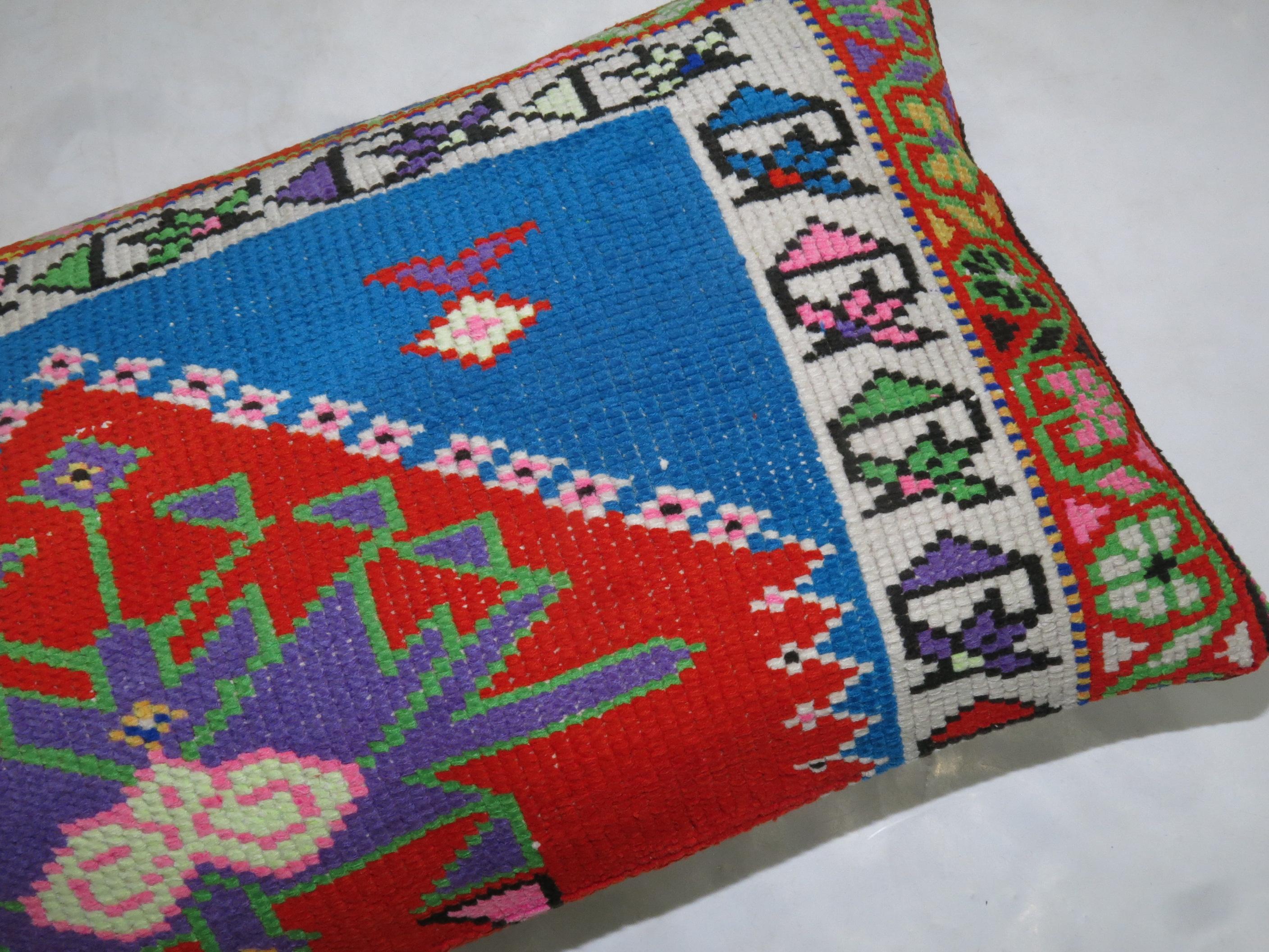 Large pillow made from a vintageTurkish Anatolian rug.

16'' x 33''