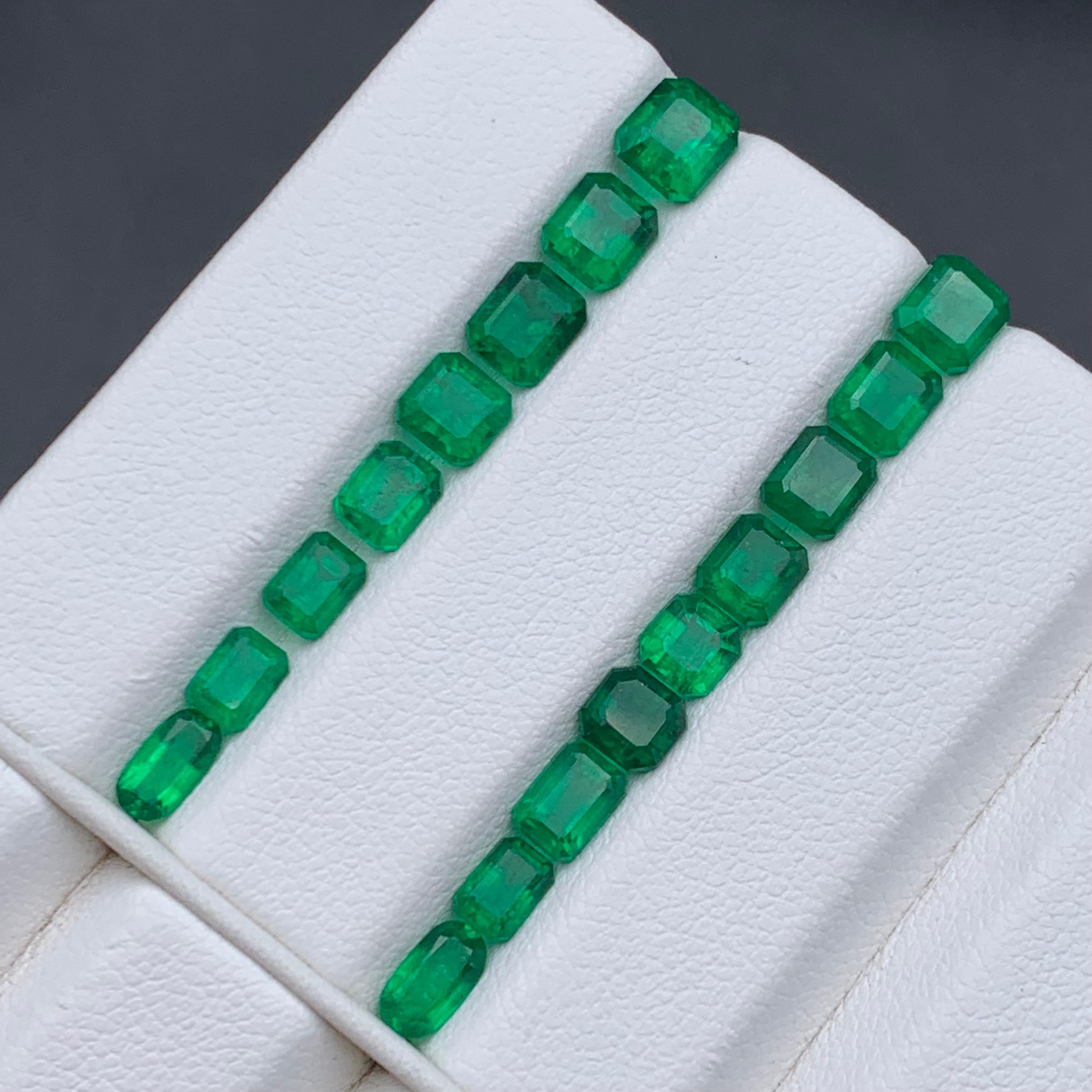 Vibrant Rich Green Natural Emerald Jewelry Size Loose Gemstone Lot 8.60 Ct-Jewel For Sale 6