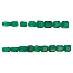 Jewelry vert vif taille émeraude naturelle non sertie Lot 8,60 carats