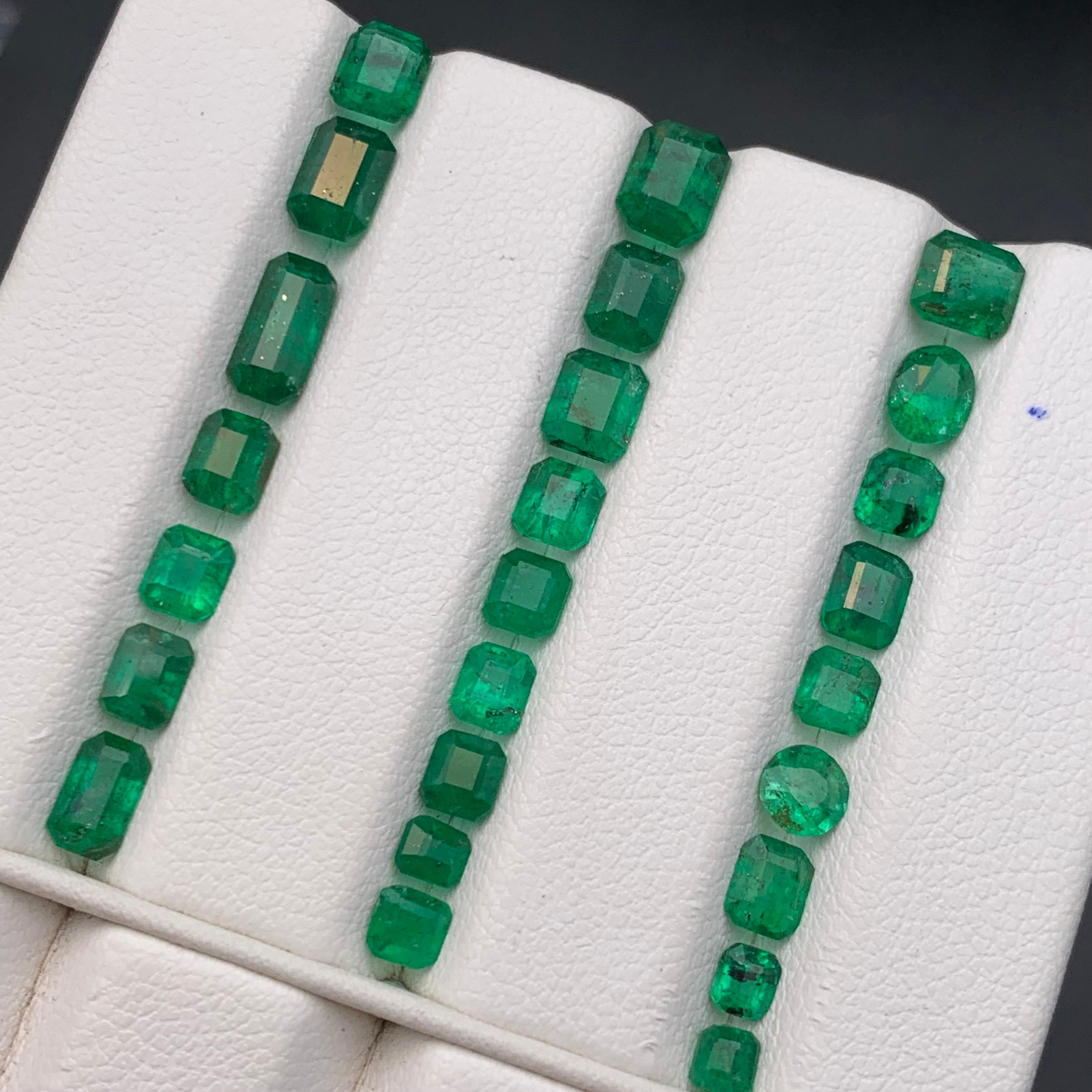 Emerald Cut Vibrant Rich Green Natural Emerald Jewelry Size Loose Gemstones Lot 9.15 Carat