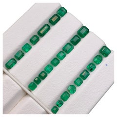 Lote de piedras sueltas de esmeralda natural de color verde intenso vibrante 9,15 quilates