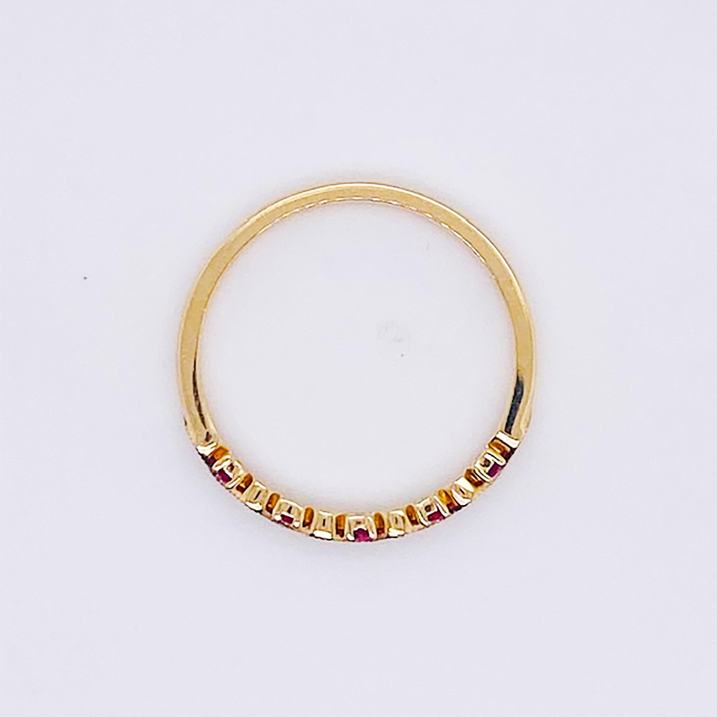 in vendita:  Anello di rubino vibrante con diamante e fascia ondulata in oro 14 carati con grani lavorati a mano 5