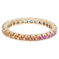 Anello Eternity Band in oro 14K (18K Custom) con zaffiro vibrante