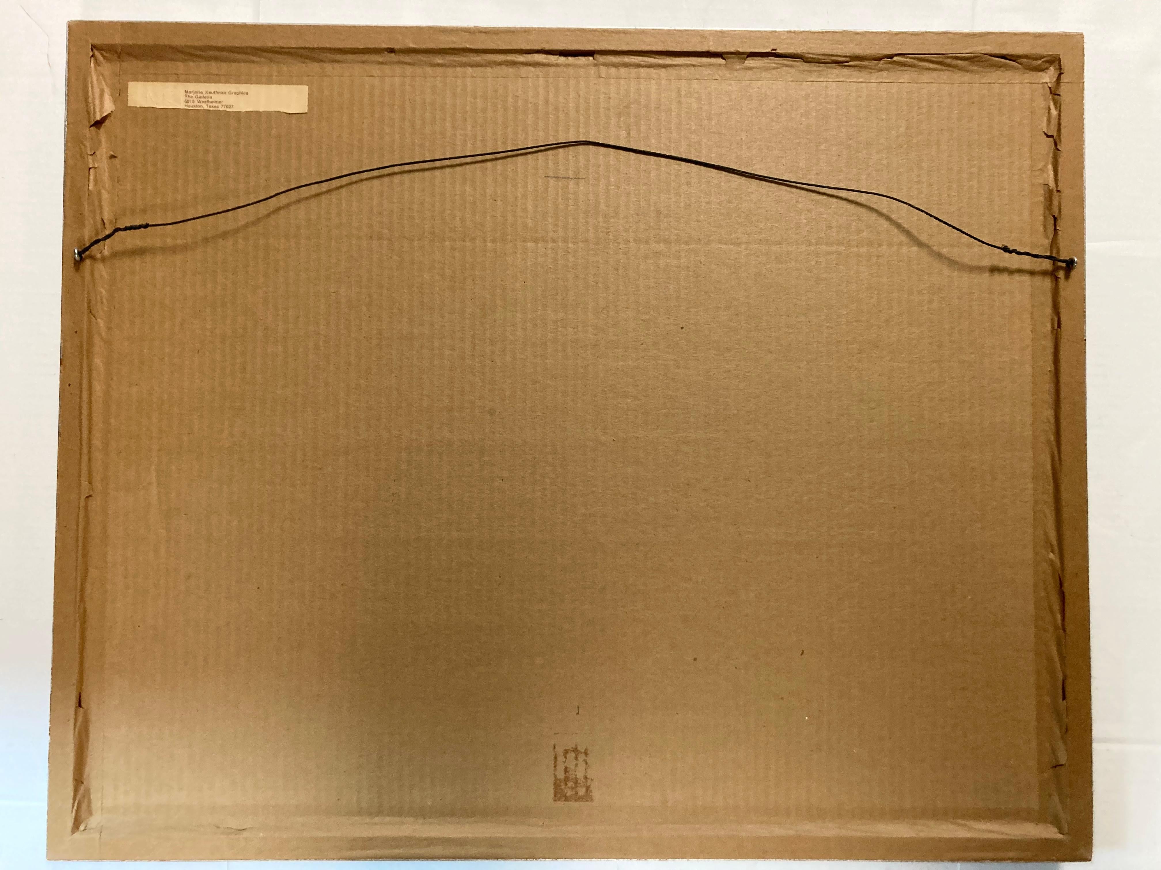 Lebendige signierte Lithographie einer abstrakten Landschaft aus der Mitte des Jahrhunderts im Angebot 4