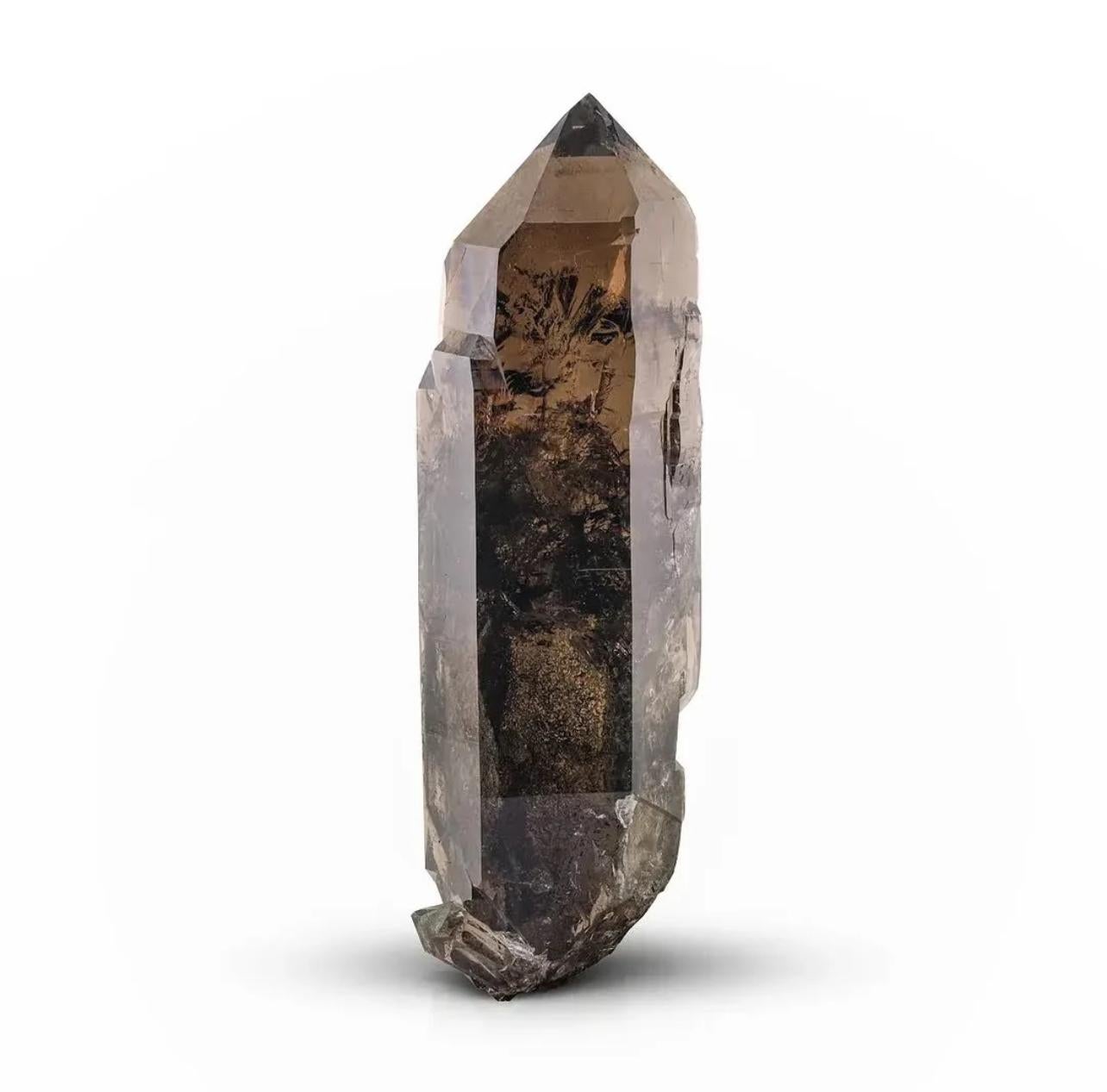 Vibrant Smoky Brown Pointed Terminated Quartz Crystal From Pakistan For Sale 3