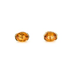 Boucles d'oreilles en or jaune 14k et grenat spessartite - GIA 5232879563