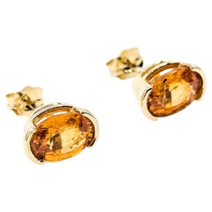 Boucles d'oreilles en or jaune 14k et grenat spessartite - GIA 5232879563