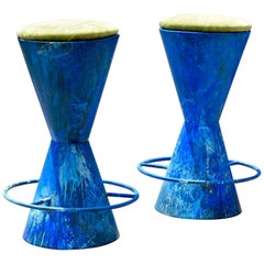 Vintage Vibrant Studio Barstools, a Pair