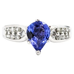 Vibrant Tanzanite & Diamond Cocktail Ring in Platinum