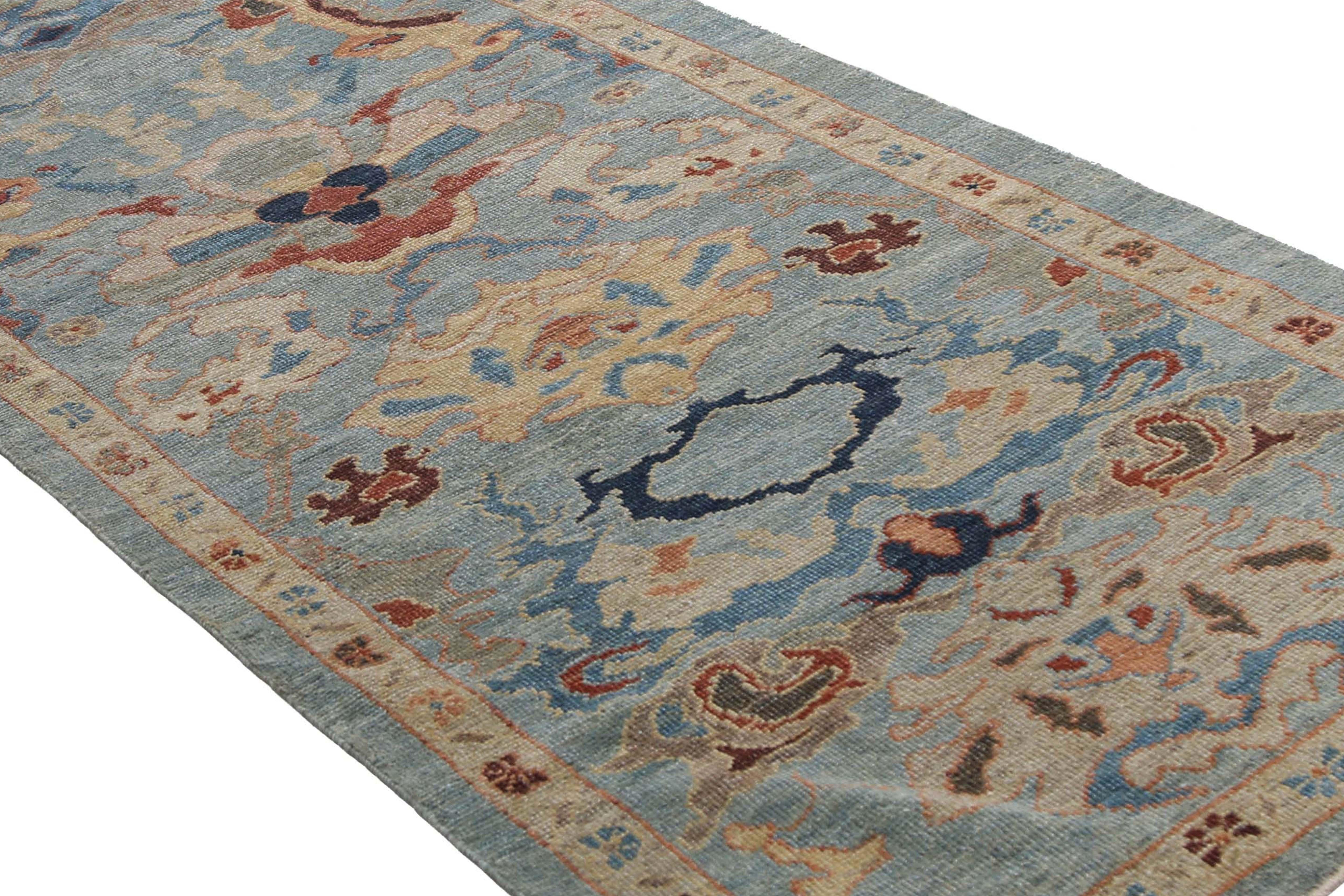 Vibrant Turkish Oushak Handmade Runner Rug For Sale 3