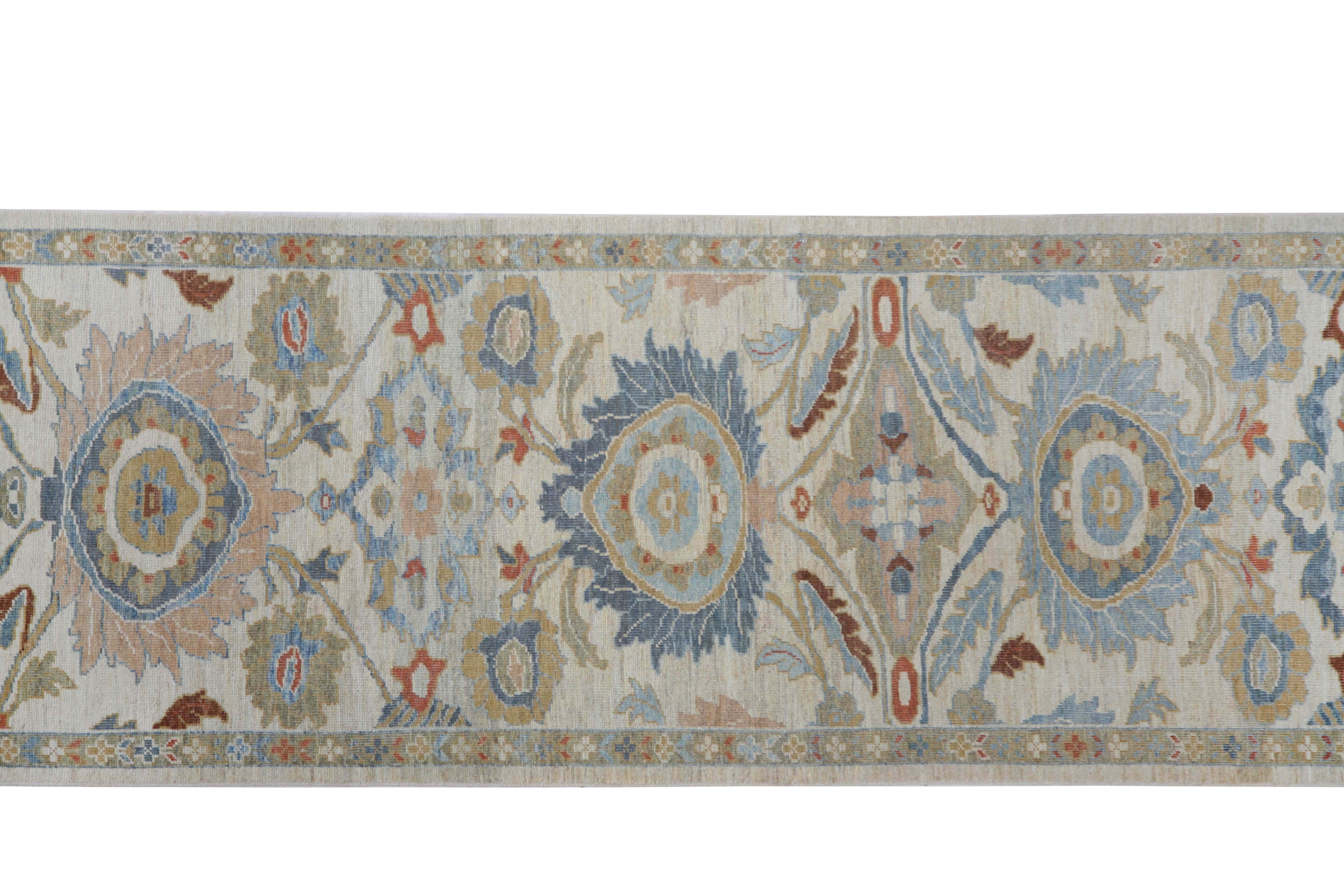 Vibrant Turkish Sultanabad Runner Rug For Sale 5