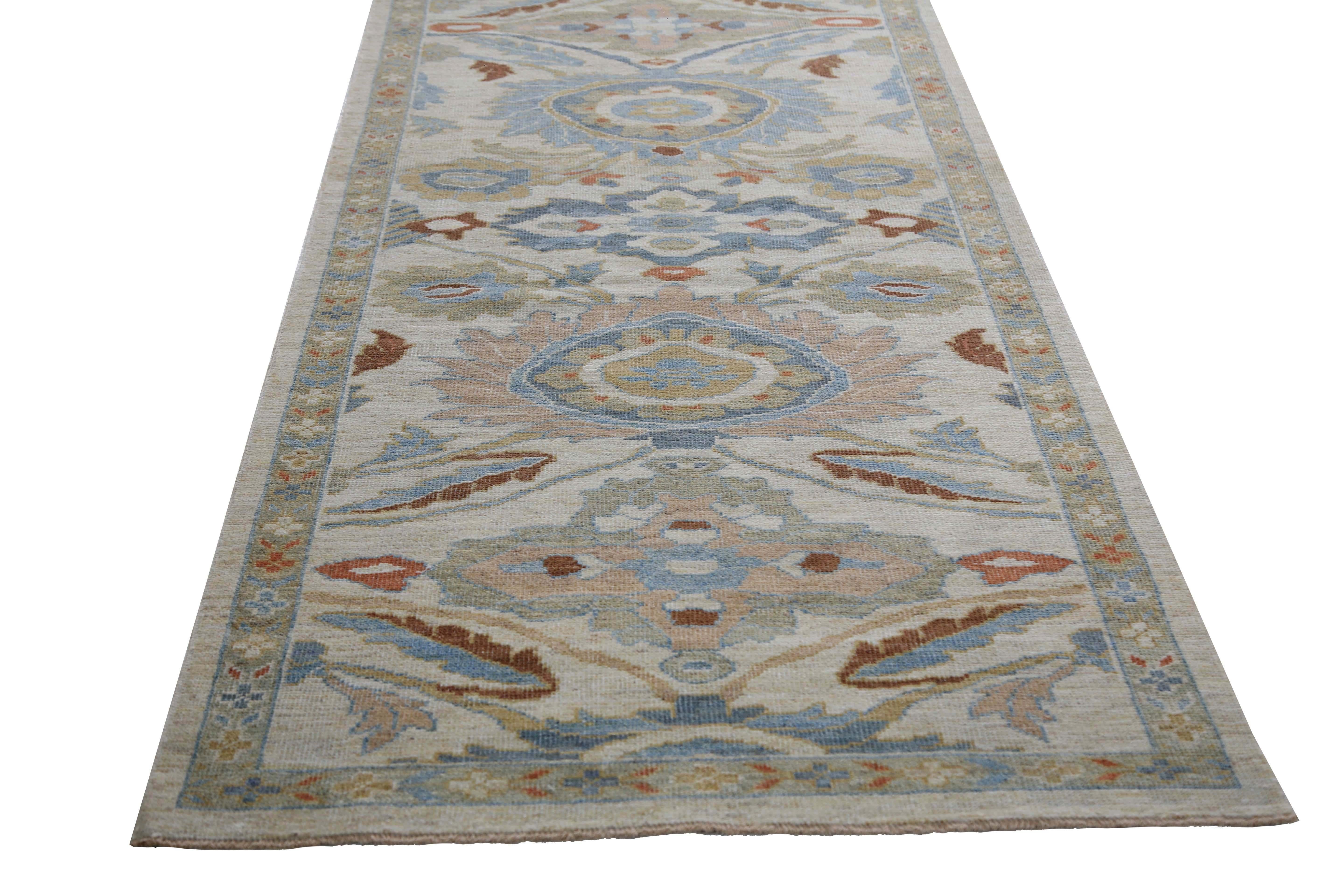 Vibrant Turkish Sultanabad Runner Rug For Sale 1