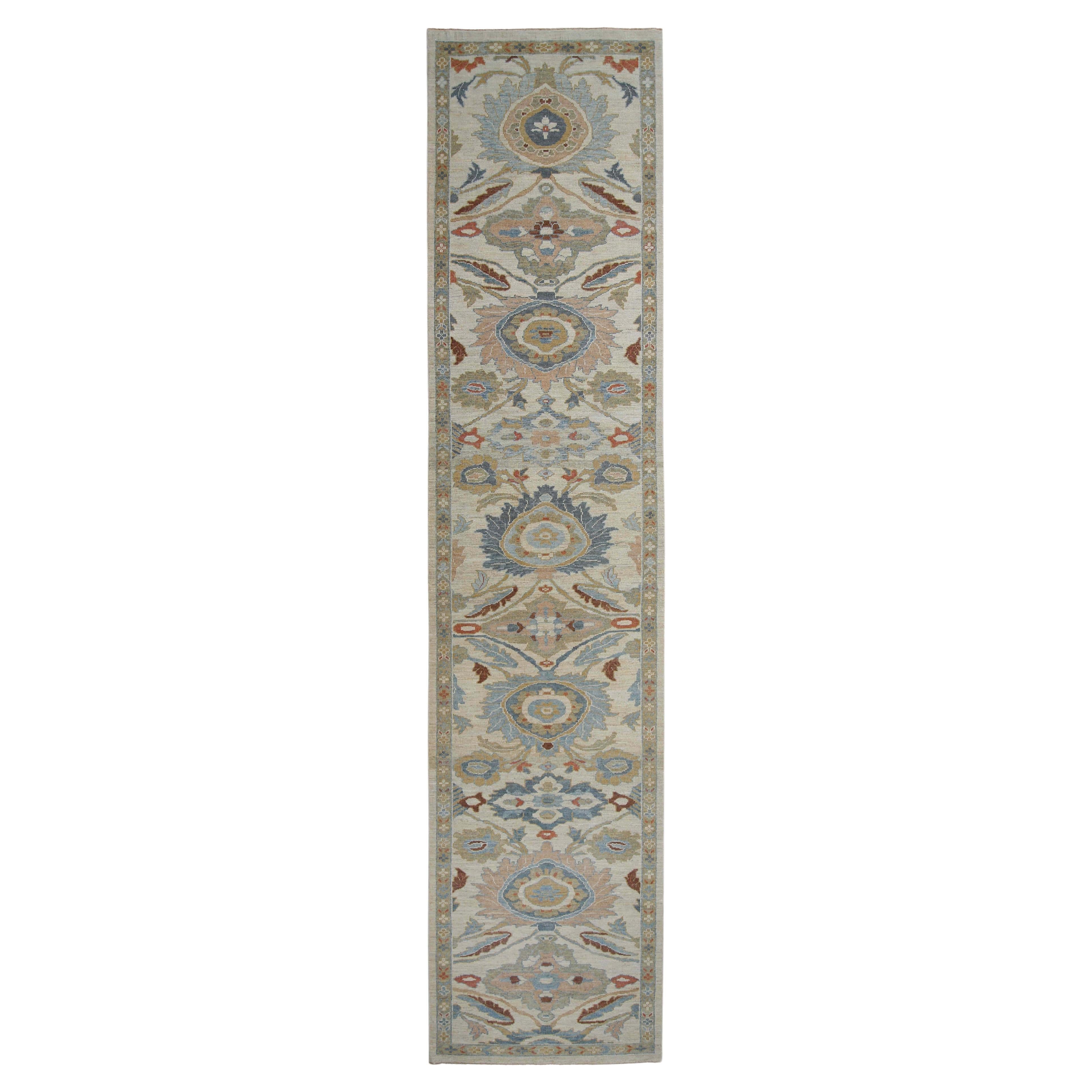 Vibrant Turkish Sultanabad Runner Rug For Sale