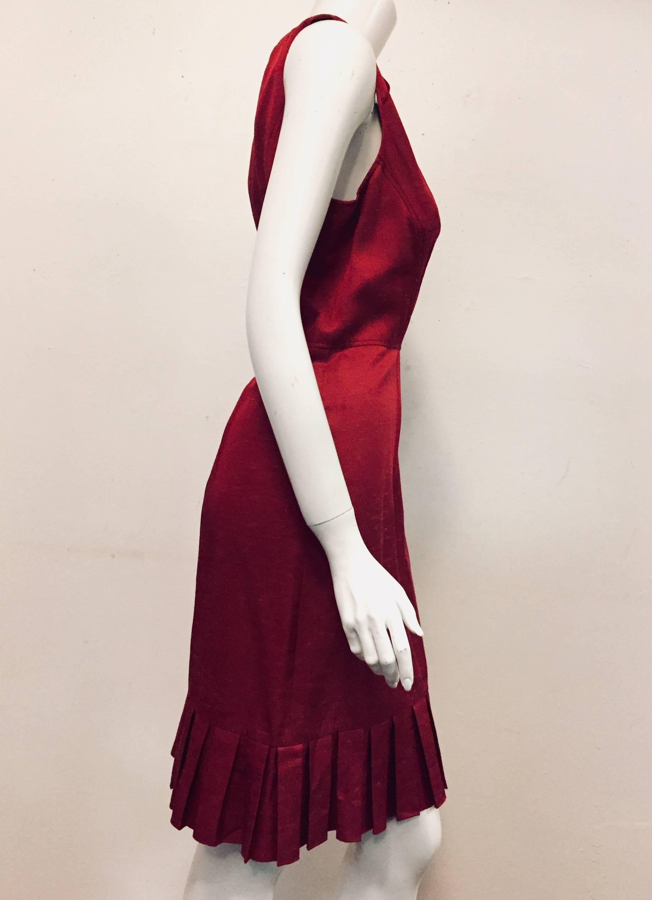 Women's Vibrant Valentino Red Wool Blend Dress For Sale