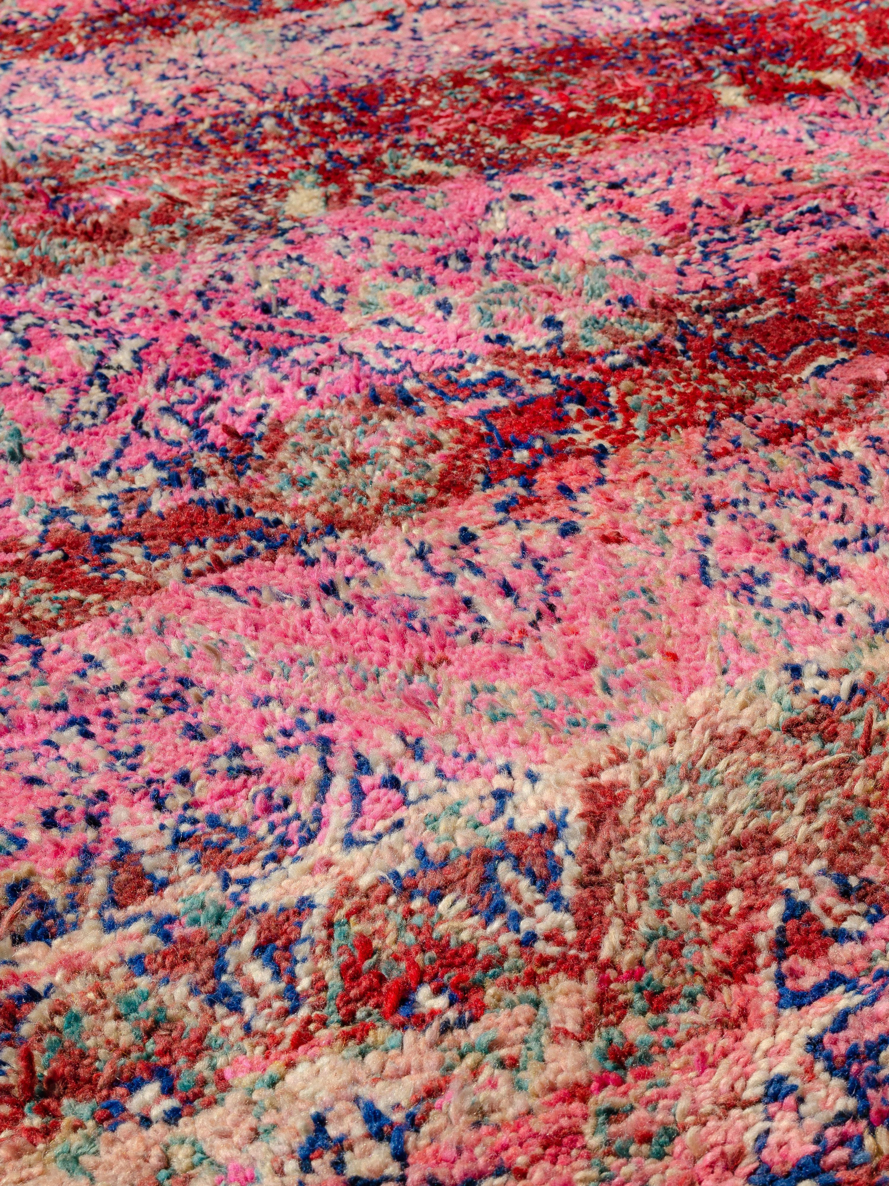 Tribal Vibrant vintage Moroccan Berber Beni M'Guild carpet curated by Breuckelen Berber For Sale
