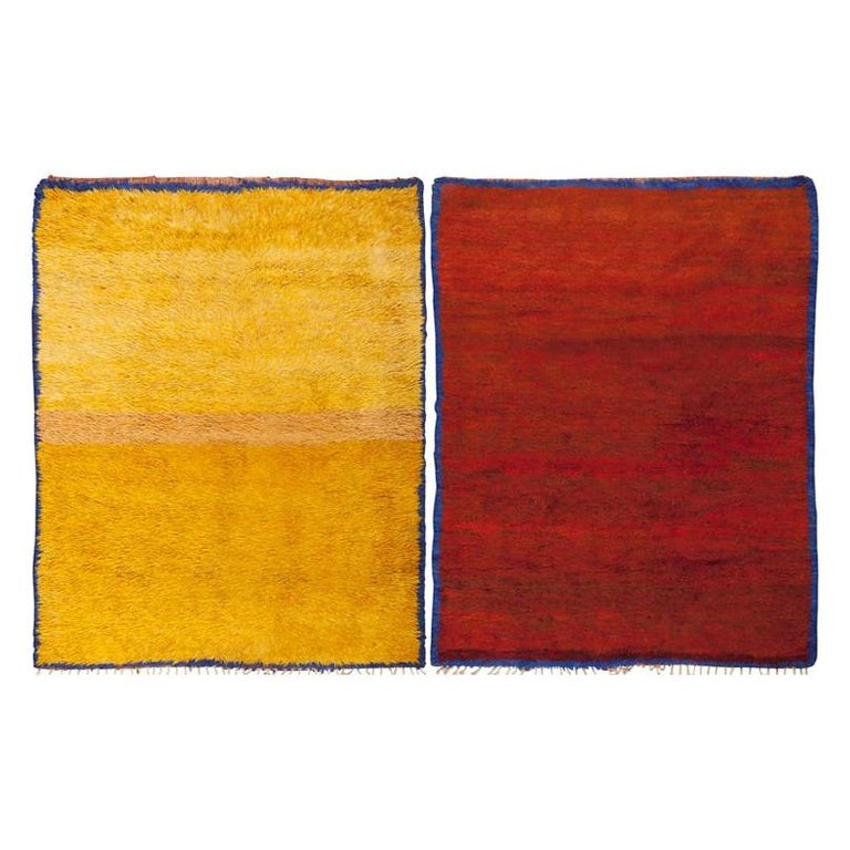 Vibrant Vintage Moroccan Double-Sided Rug. Size: 6 ft x 7 ft 6 in For ...