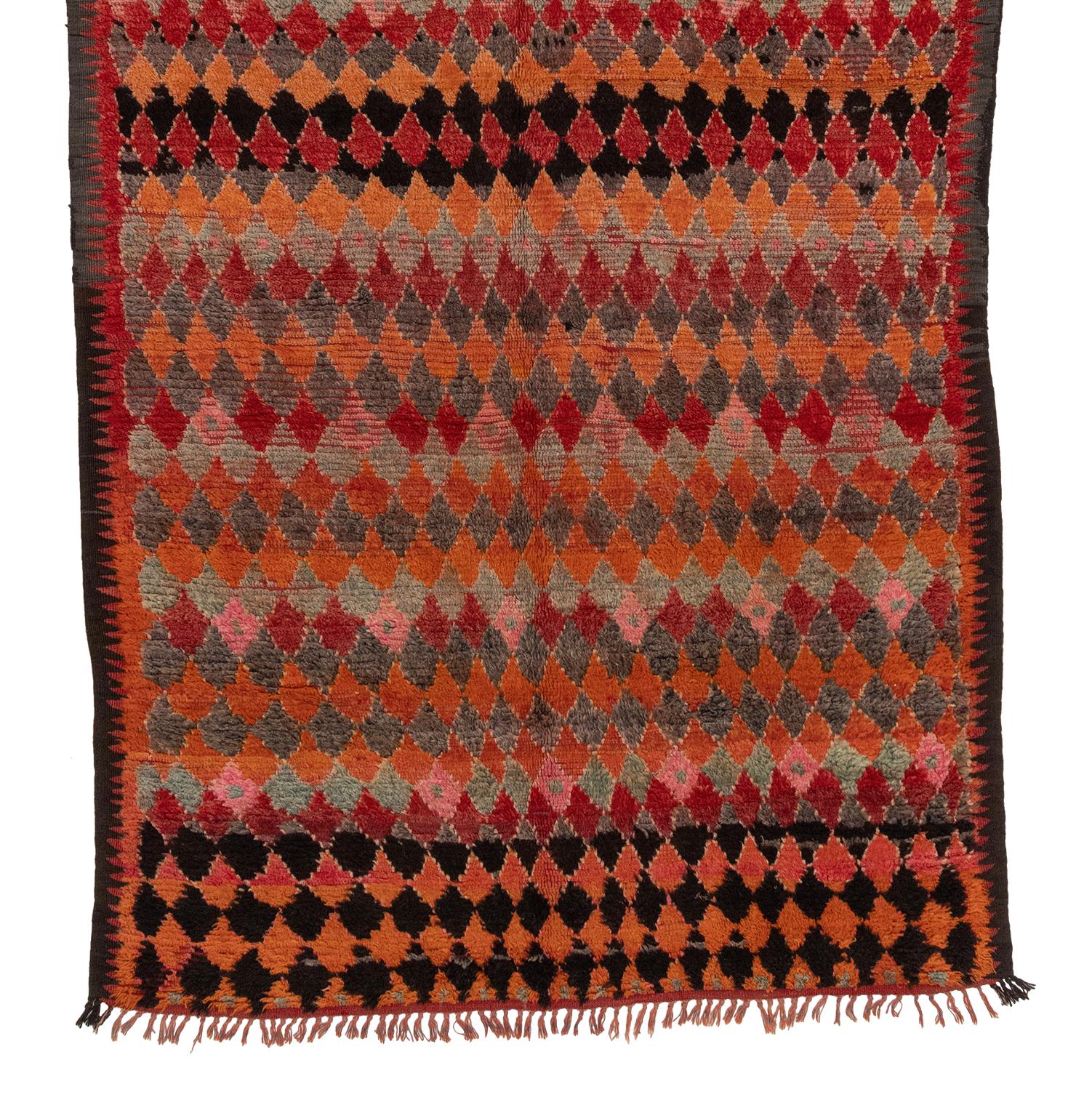 Mid-20th Century Vibrant Vintage Moroccan Rug For Sale