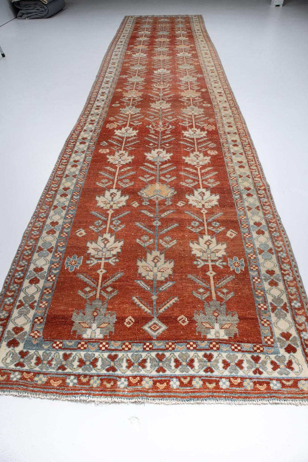 Vibrant Vintage Persian Malayer Runner For Sale 4