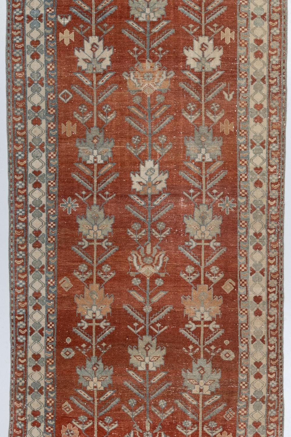 Early 20th Century Vibrant Vintage Persian Malayer Runner For Sale