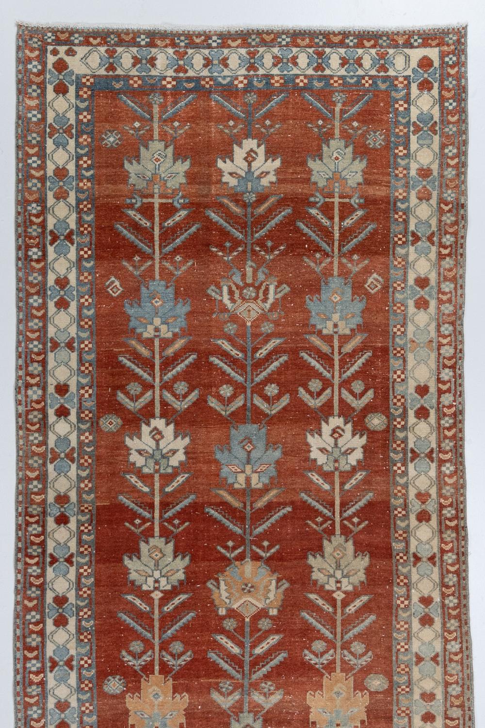 Wool Vibrant Vintage Persian Malayer Runner For Sale