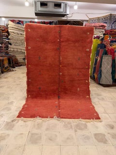 Alfombra Rabat Roja Tribal Marroquí Vintage Vibrante