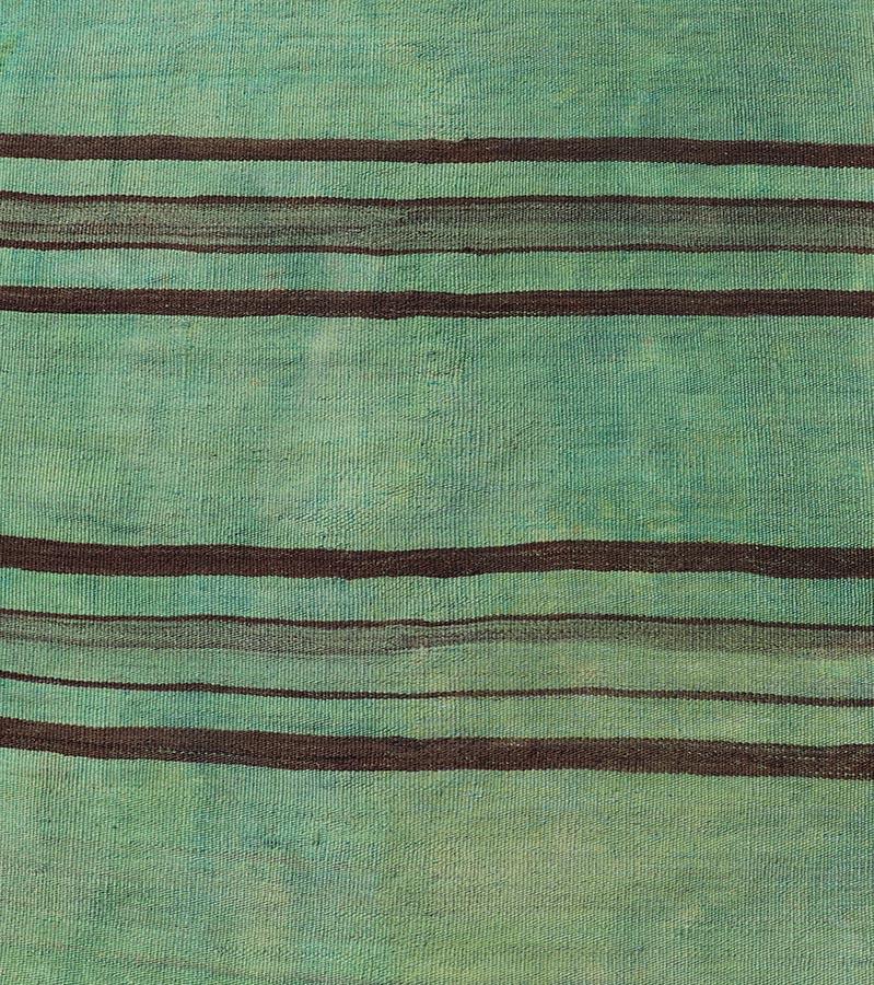 Lebendiger türkischer Kelim-Läufer mit grünen und braunen Streifen 2'8 x 12'1 im Angebot 3