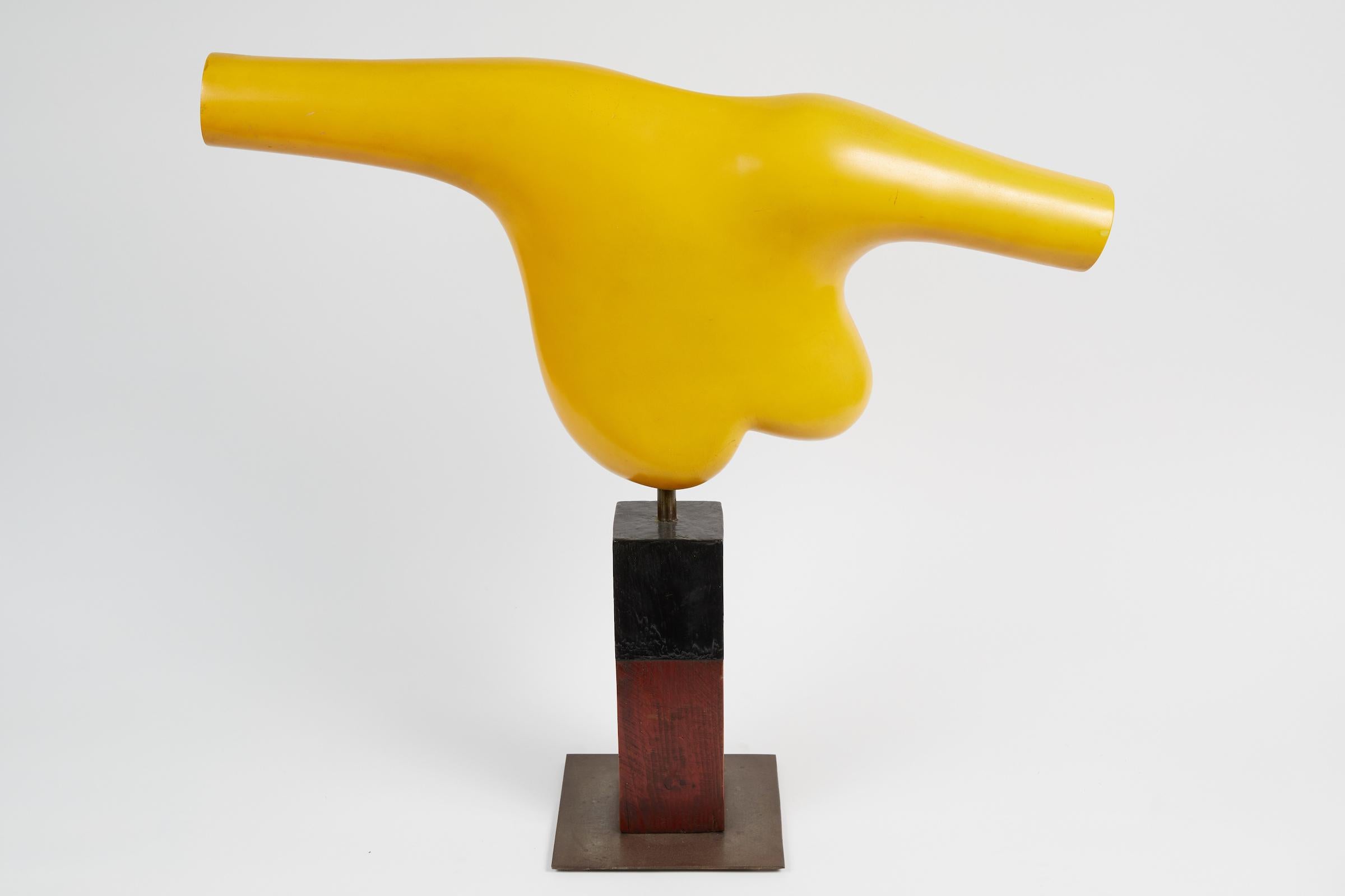 Vibrant Yellow Painted Resin Sculpture by Henry Wanton Jones In Good Condition In Montreal, QC