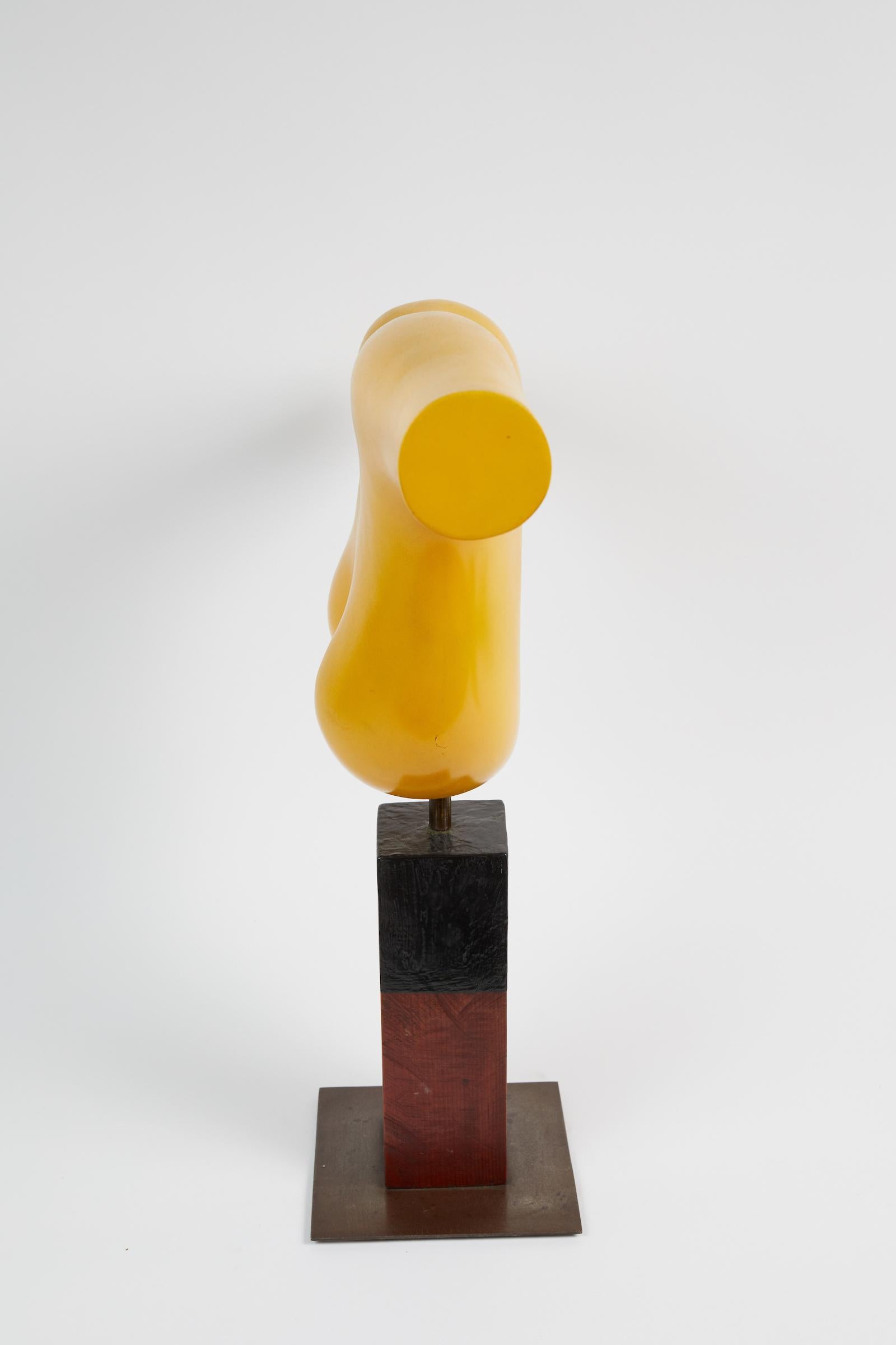 Vibrant Yellow Painted Resin Sculpture by Henry Wanton Jones 1