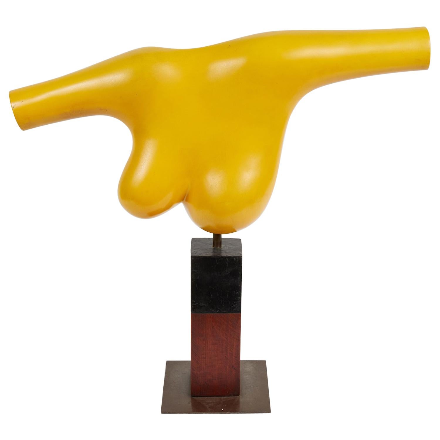 Vibrant Yellow Painted Resin Sculpture by Henry Wanton Jones