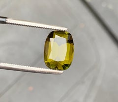 Vibrant Yellowish Green Tourmaline Cushion Cut Loose Gemstone for Fine Jewelry