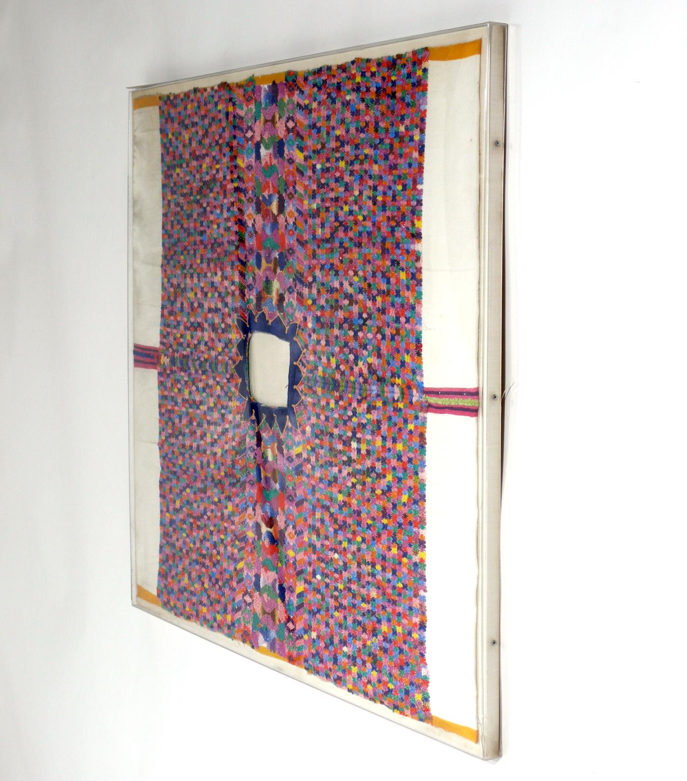 Péruvien Tapisserie sud-américaine ou nord-américaine aux couleurs vives