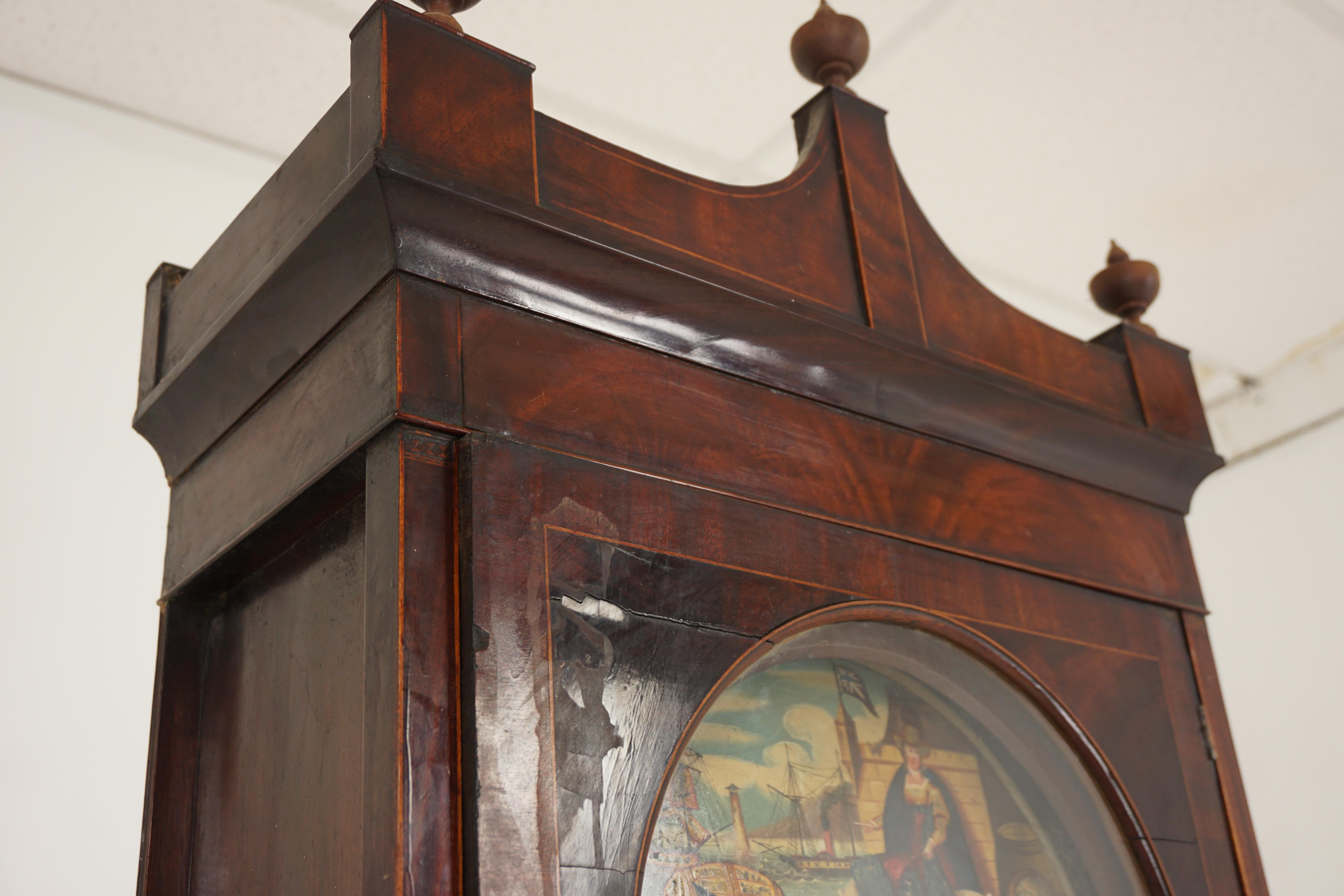 Vic. Grandfather Long Case Clock by J Pelling of Lesmahagow, Scotland 1870, H525 5