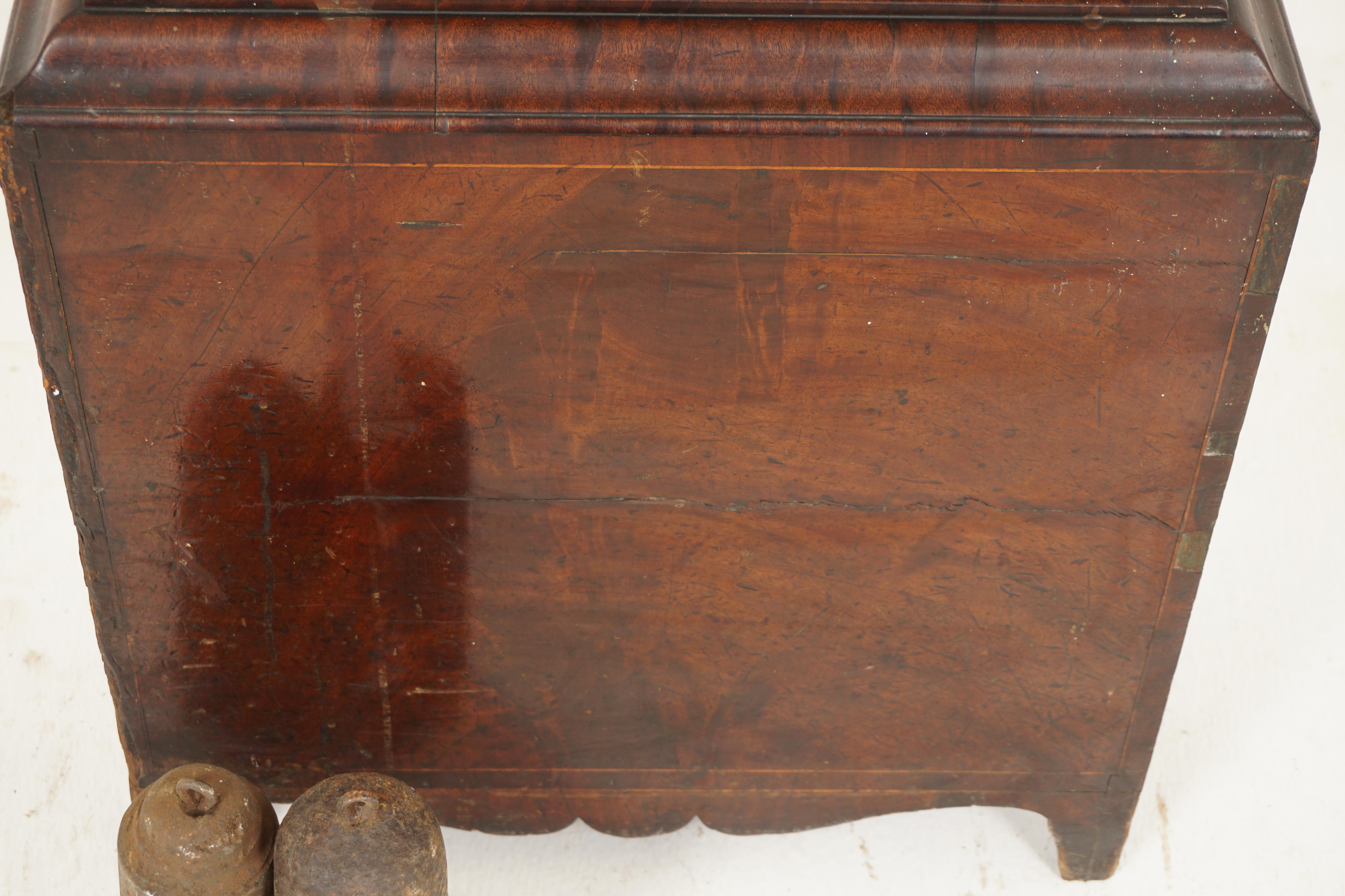 Vic. Grandfather Long Case Clock by J Pelling of Lesmahagow, Scotland 1870, H525 6