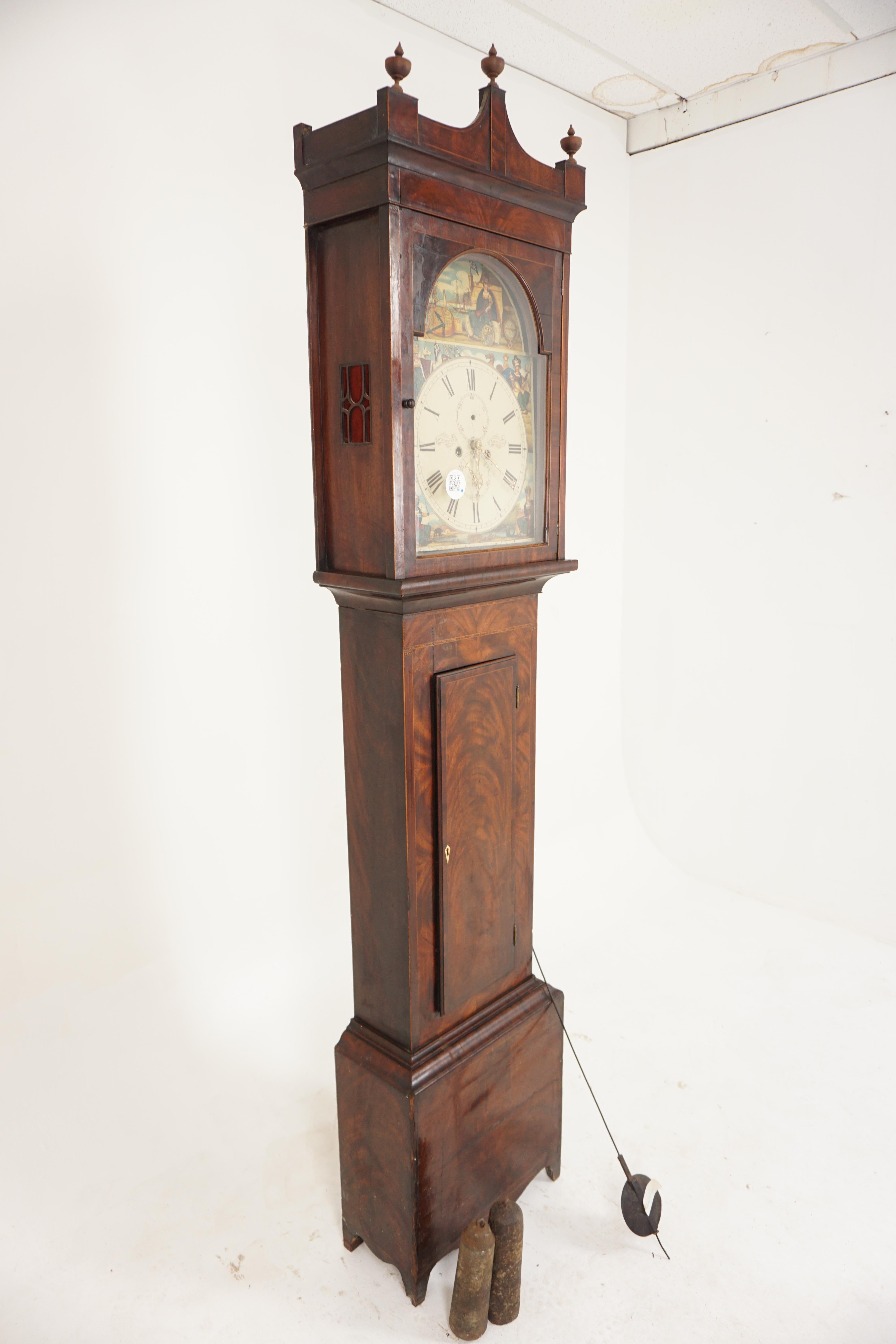 English Vic. Grandfather Long Case Clock by J Pelling of Lesmahagow, Scotland 1870, H525