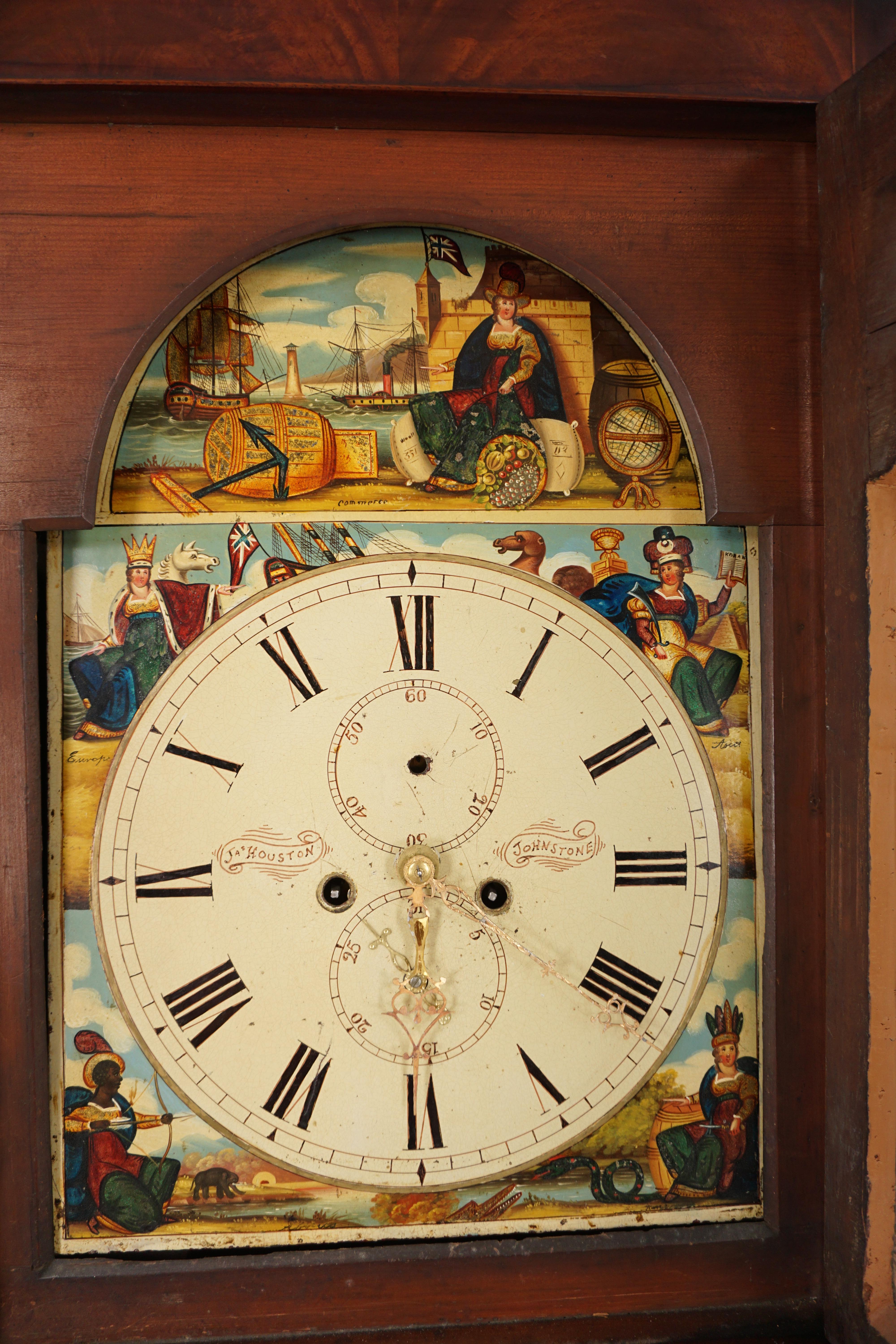 Late 19th Century Vic. Grandfather Long Case Clock by J Pelling of Lesmahagow, Scotland 1870, H525