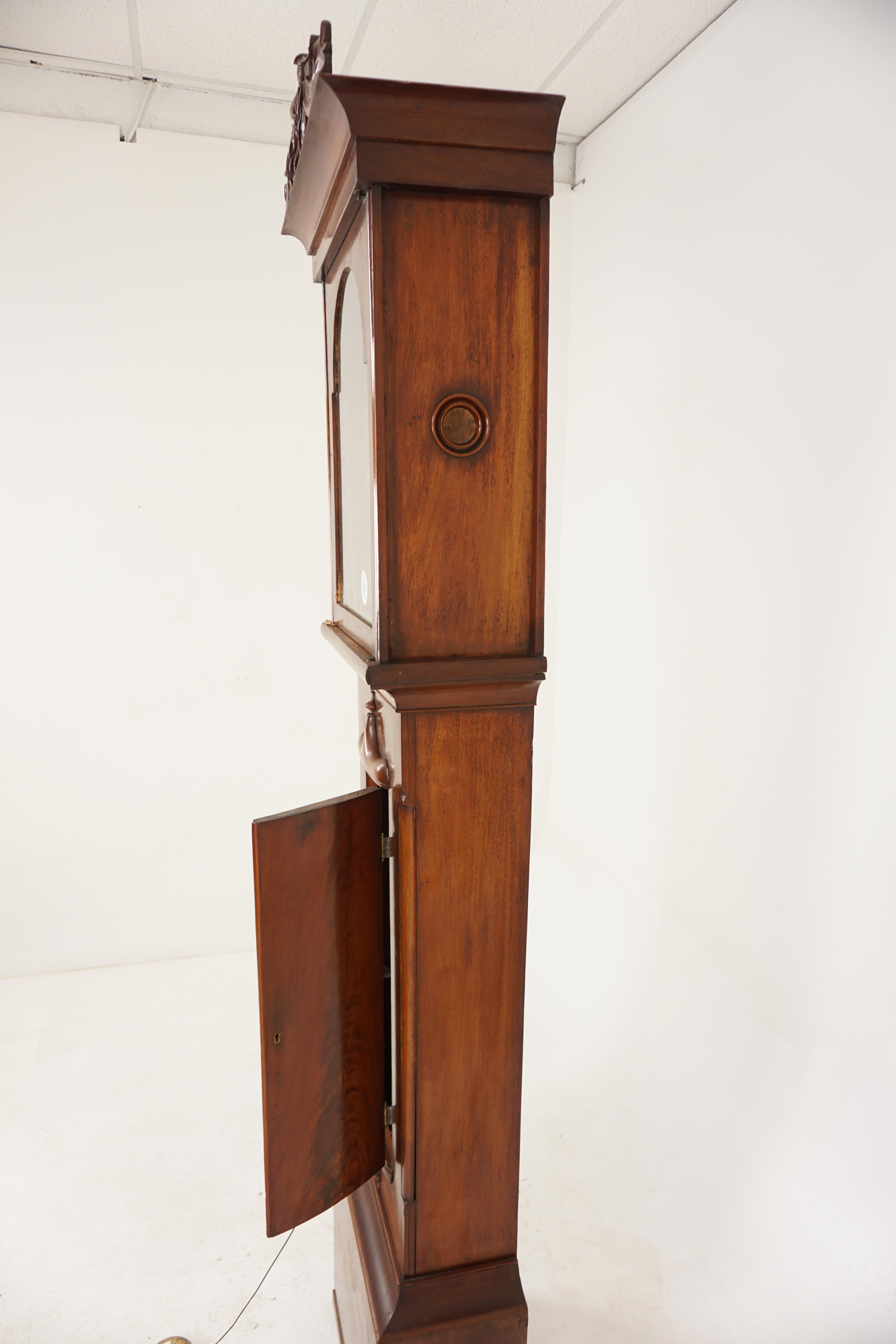 Vic. Grandfather Long Case Clock by Jas Huston of Johnstone, Scotland 1870 H182 5