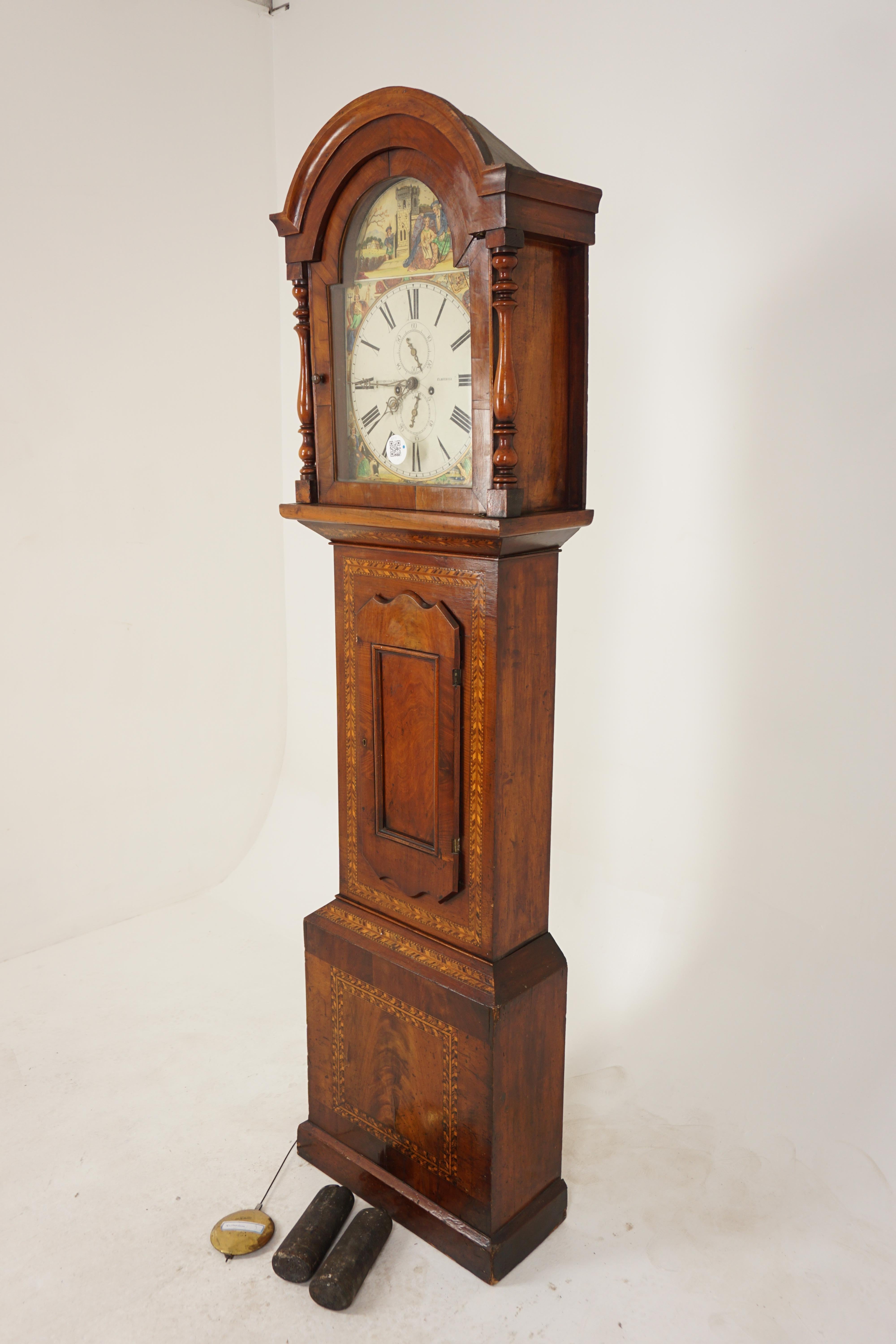 Scottish Vic. Grandfather Long Clock by Brackenridge of Kilmarnock Scotland 1870 H183