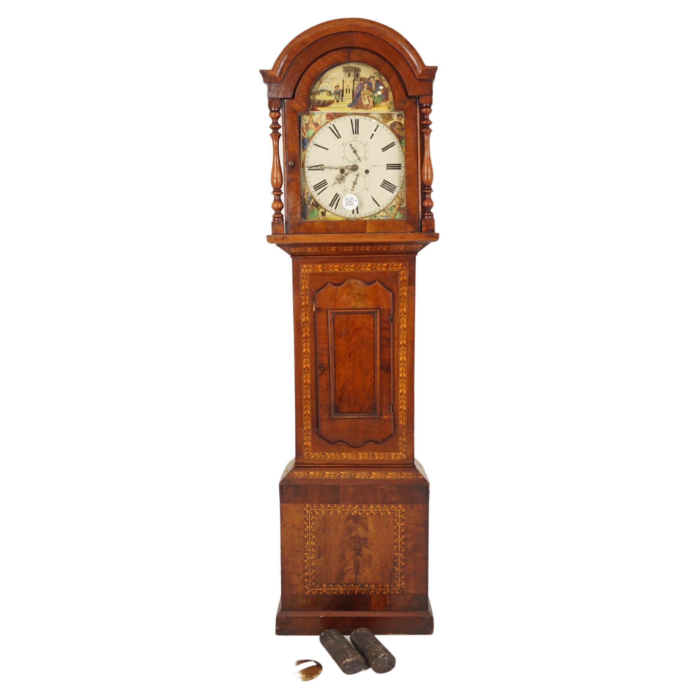 Vic. Grandfather Long Clock by Brackenridge of Kilmarnock Scotland 1870 H183