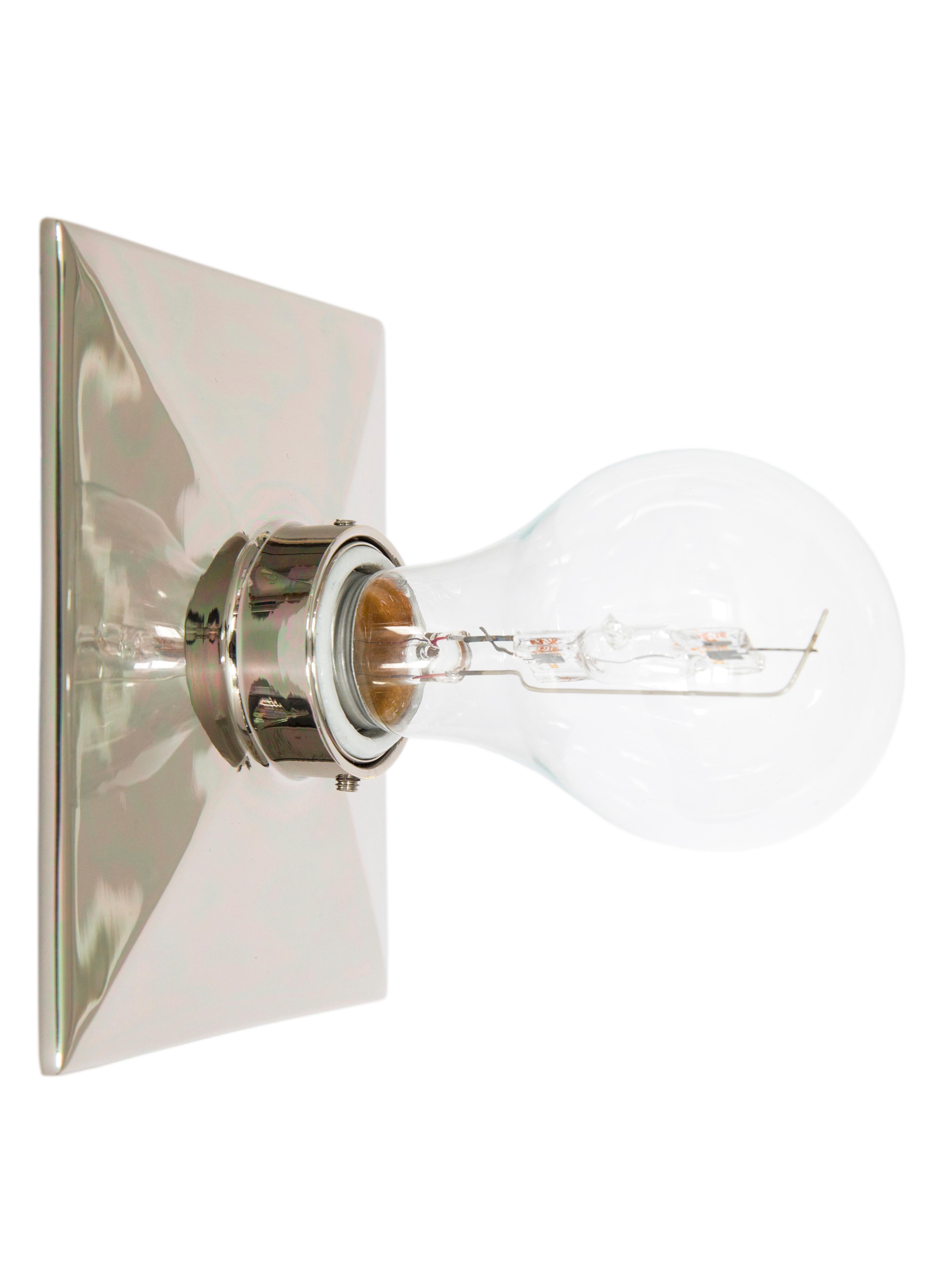 The Vica Light is a rectangular cast metal escutcheon plate with a beveled edge design and porcelain socket. The fixture can be wall or ceiling mounted. 

The maximum wattage bulb recommended is 60W. The Vica Light is UL listed.

Handcrafted in