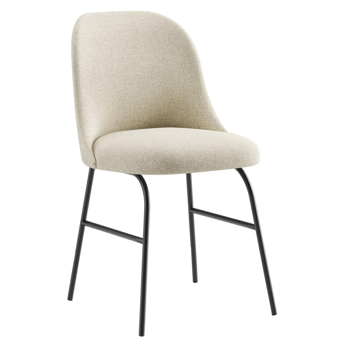 Viccarbe Aleta Metal Base Dining Chair by Jaime Hayon, Fabric Crevin Gaudi 05 For Sale