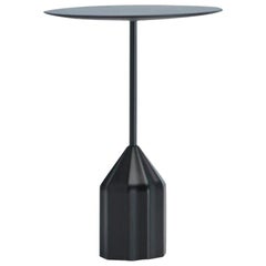 Viccarbe Burin Mini Side Table by Patricia Urquiola, Black. Measure 19.6 inches