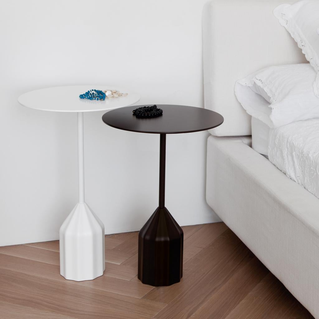 Steel Viccarbe Burin Mini Side Table by Patricia Urquiola Silver For Sale