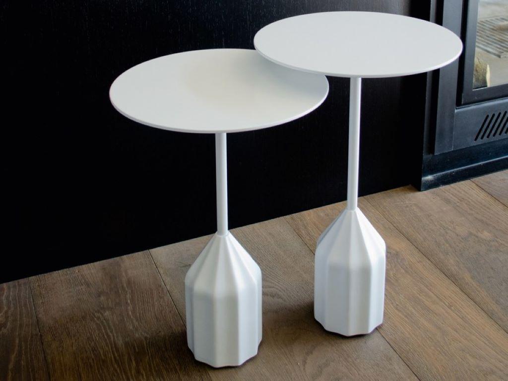 Lacquered Viccarbe Burin Mini Side Table by Patricia Urquiola  / White Finish For Sale