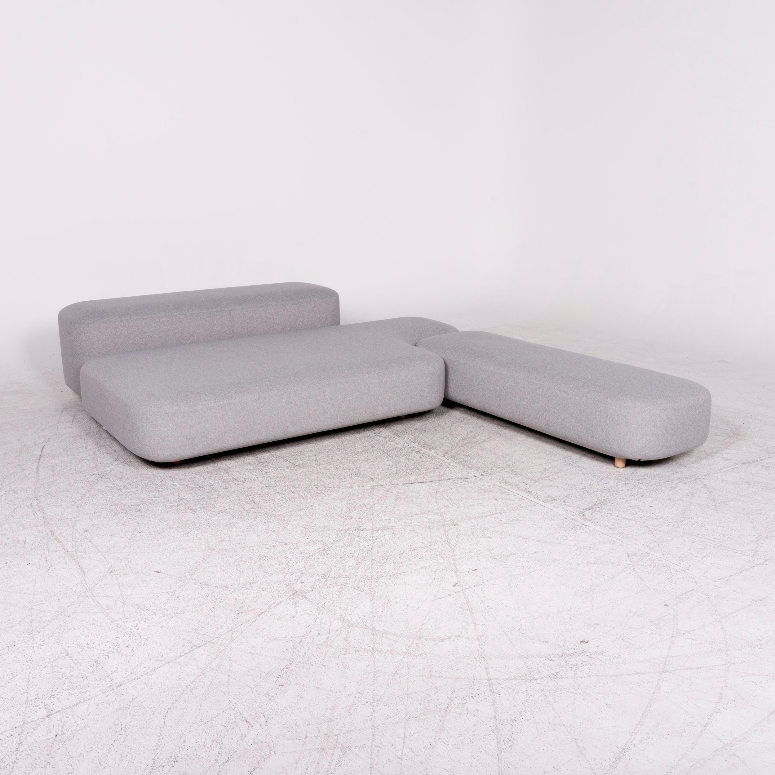 We bring to you a Viccarbe common by Naoto Fukasawa gray corner sofa fabric.

Product measurements in centimeters:

Depth 306
Width 242
Height 61
Seat-height 40
Rest-height 61
Seat-depth 120
Seat-width 240
Back-height 21.
  