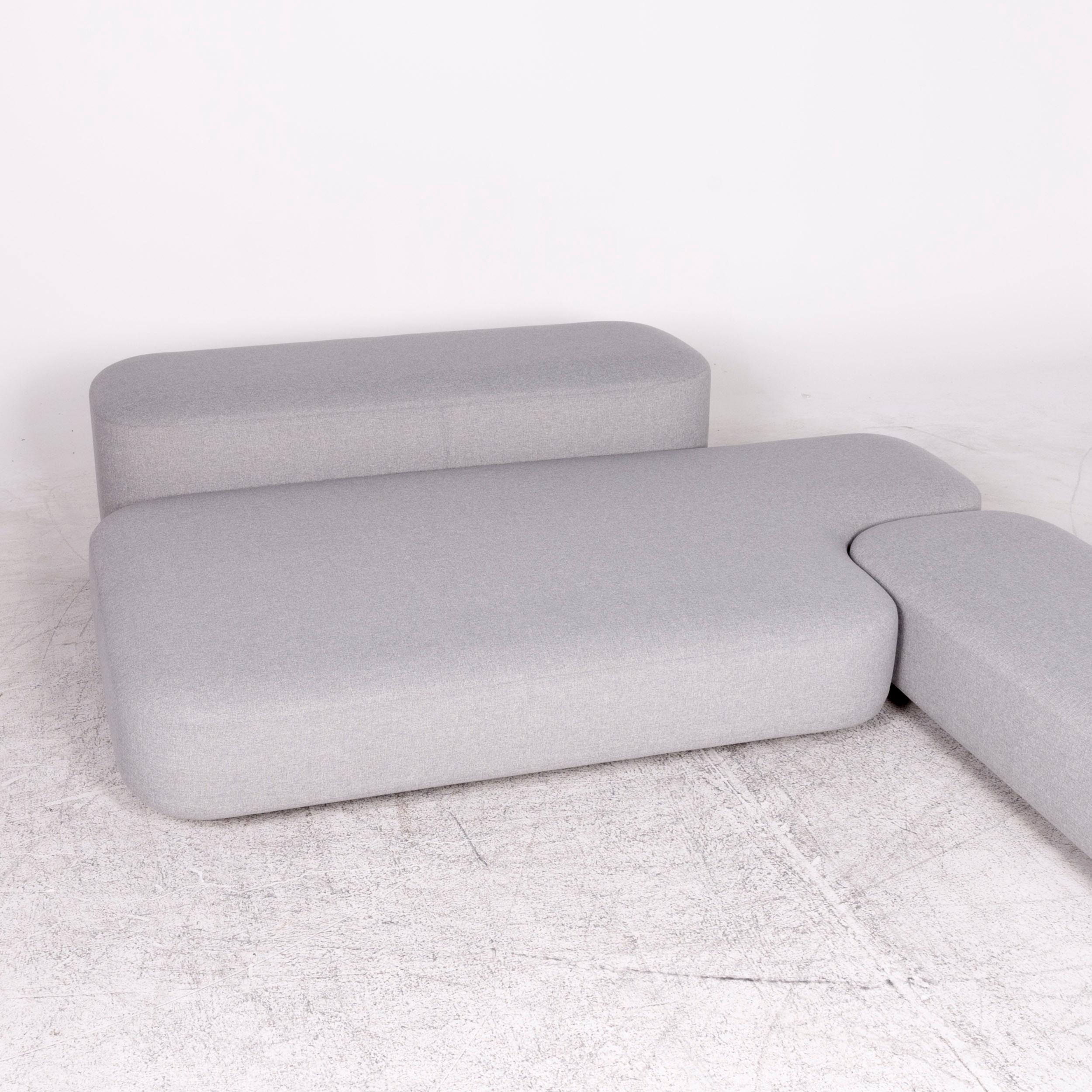 Contemporary Viccarbe Common by Naoto Fukasawa Gray Corner Sofa Fabric For Sale