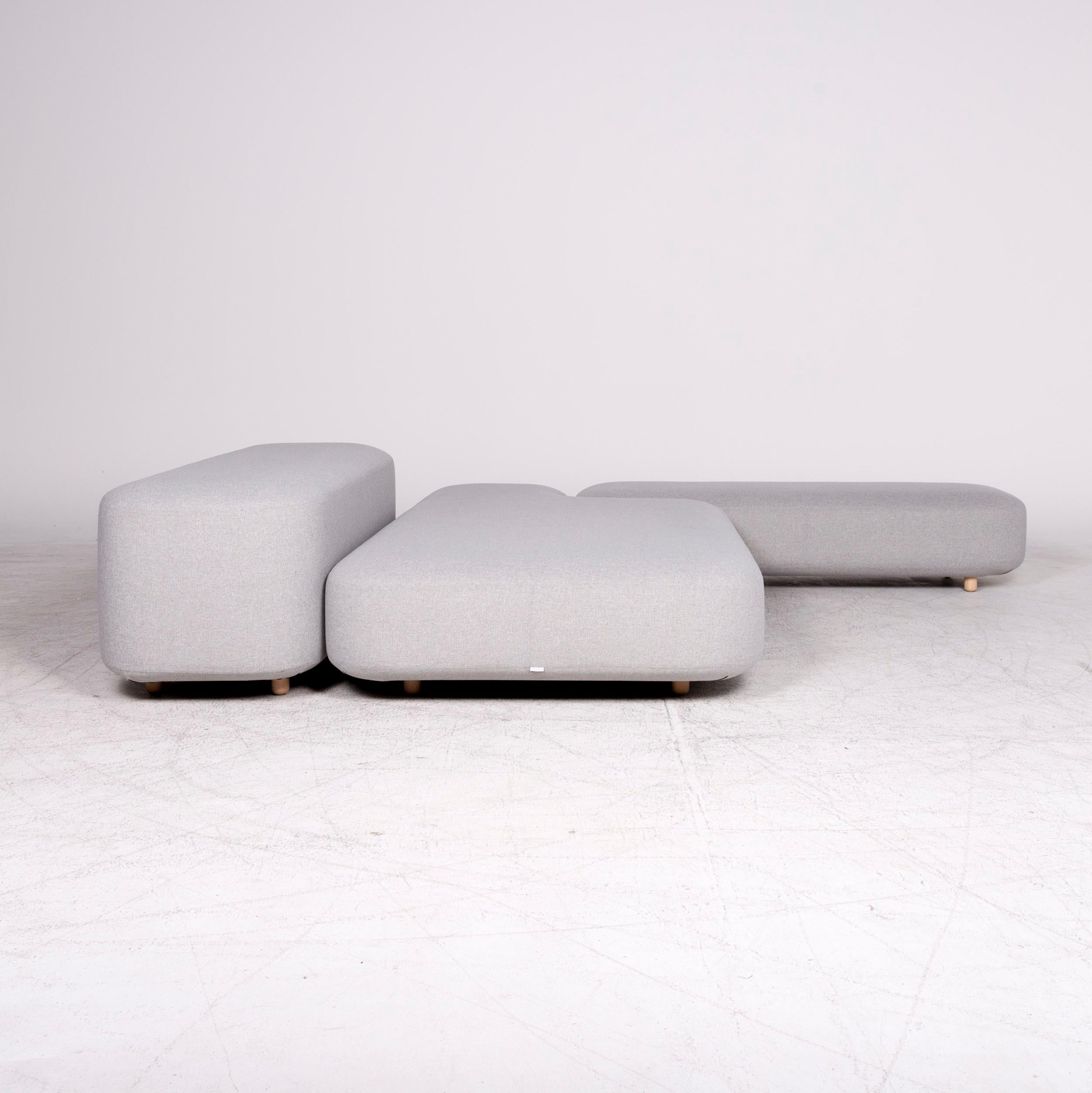 Viccarbe Common by Naoto Fukasawa Gray Corner Sofa Fabric For Sale 1