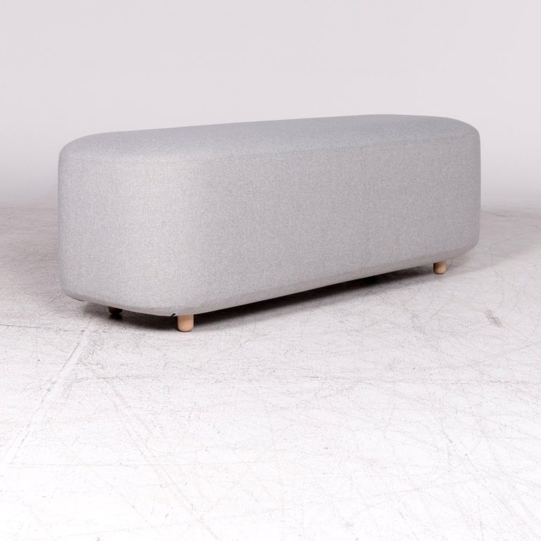 Viccarbe Common Designer Fabric Stool Gray Footstool For Sale at 1stDibs